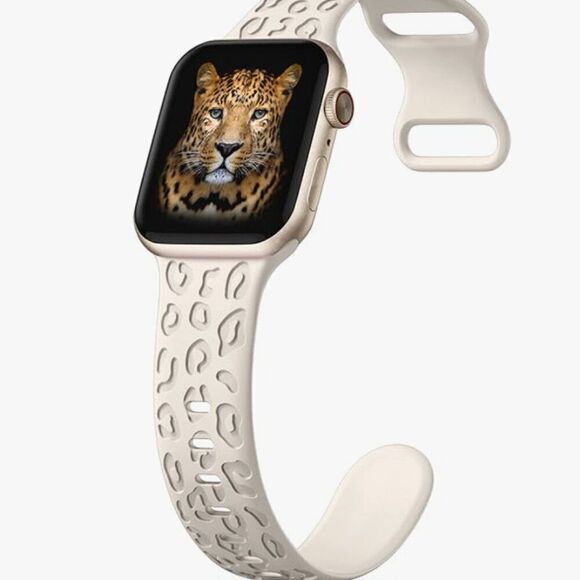 4Pack Leopard Engraved Bands Compatible with Apple Watch Band for women 38/40/41 - Picture 4 of 5